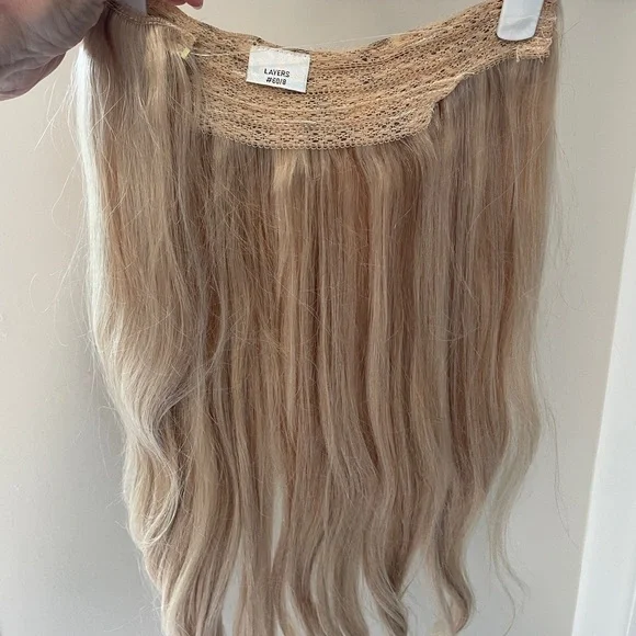 Hidden Crown Halo Luxurious Light Blonde Hair Extensions - Picture 5 of 9